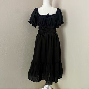 Liberty Love Puff Sleeve Milkmaid Ruffle Dress Women’s L